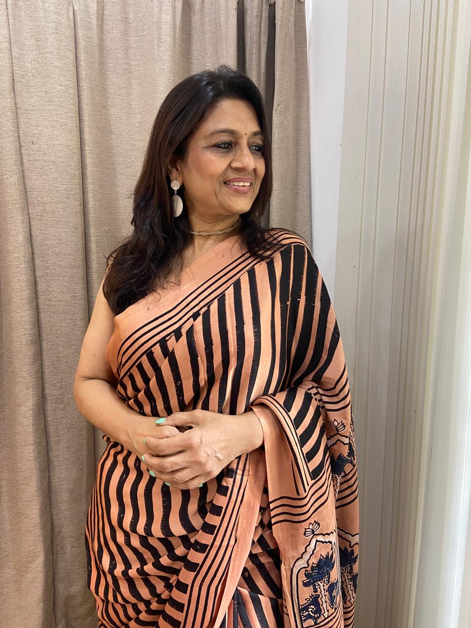 MODAL AJARAKH SAREE