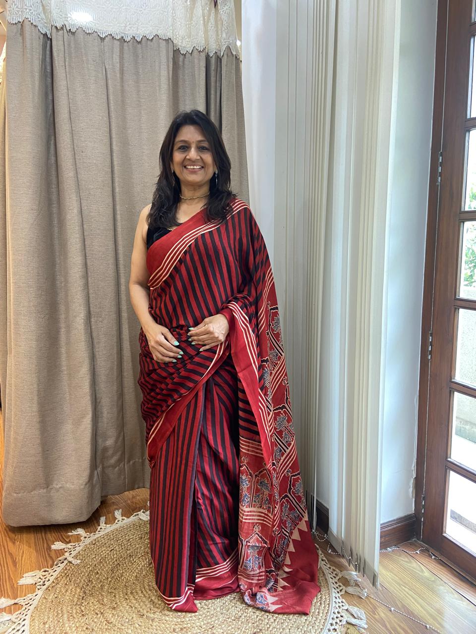 MODAL AJARAKH SAREE