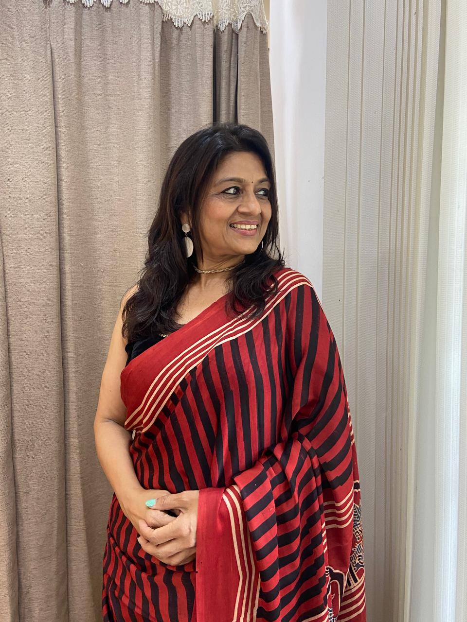 MODAL AJARAKH SAREE