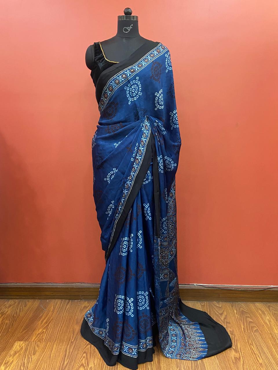 MODAL AJARAKH SAREE