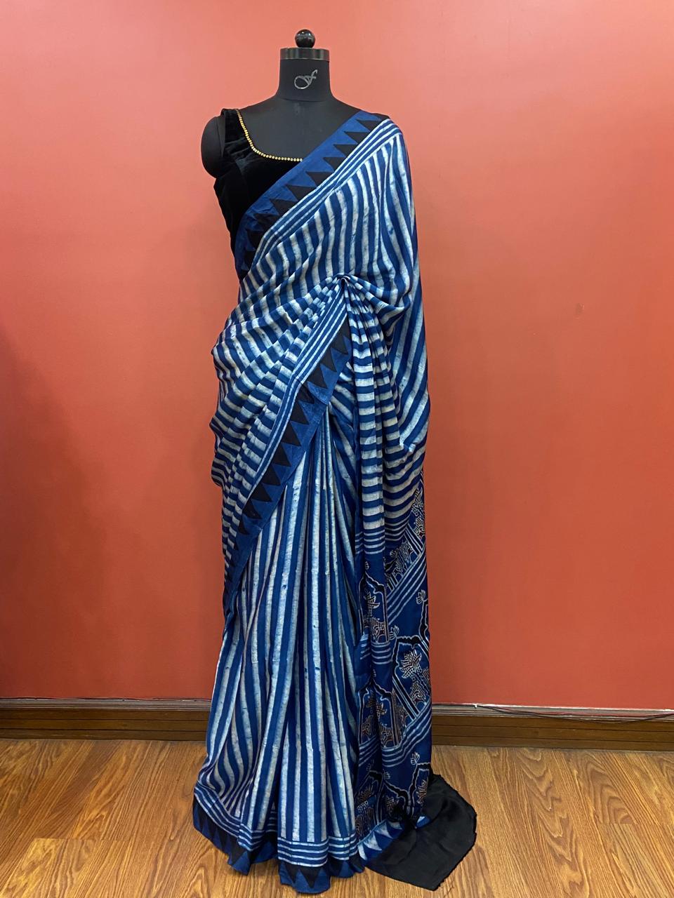 MODAL AJARAKH SAREE