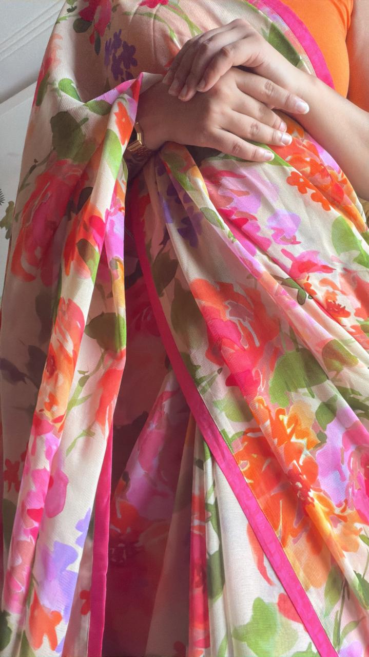 LUNCH DATE 🌸FLORAL SAREE