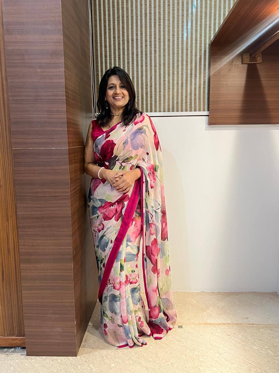 TEA DATE SAREE ( PINK)