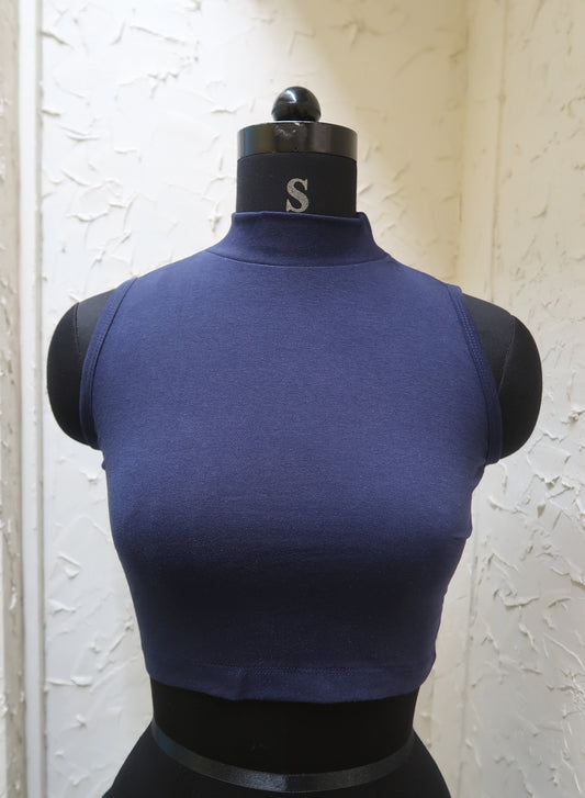 HIGH NECK - NAVY BLUE